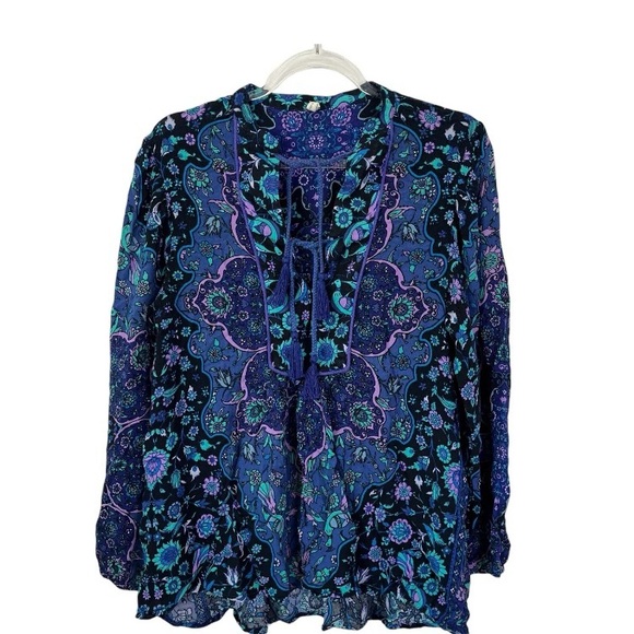 Spell Kiss the Sky Blouse, Blue Jay, Size Medium - Picture 2 of 10